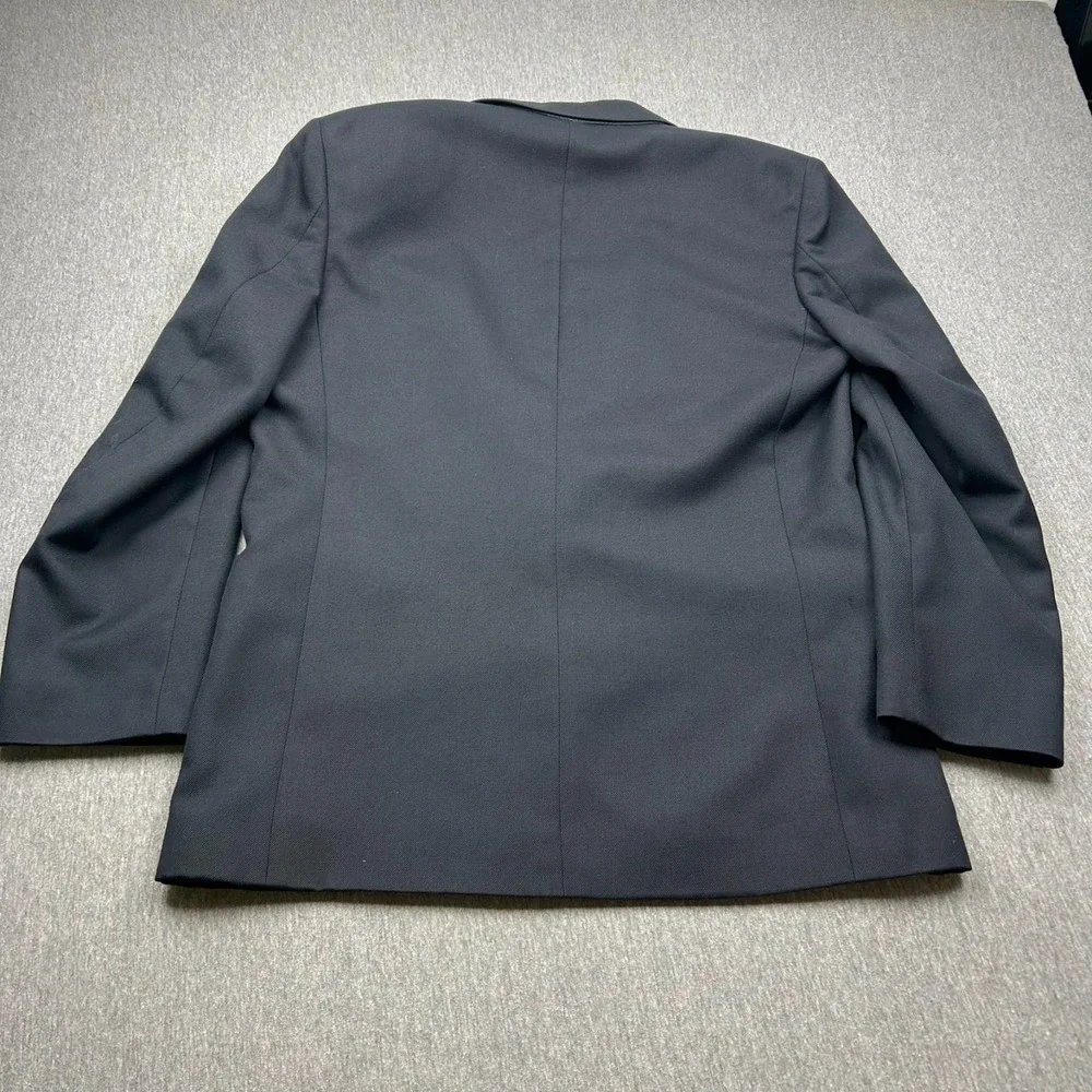 Givenchy Two Button Blazer Mens 42 Navy Blue Ventless Gold Buttons USA *HOLE*